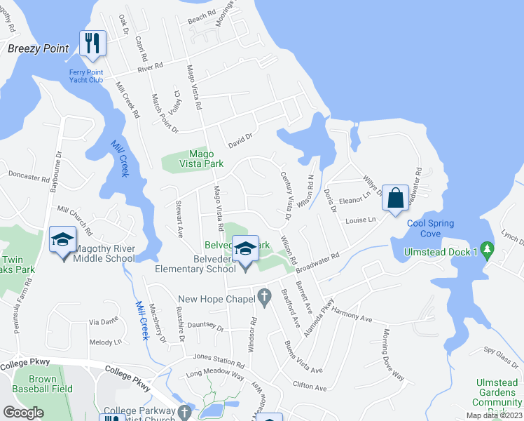 map of restaurants, bars, coffee shops, grocery stores, and more near 477 Century Vista Drive in Arnold