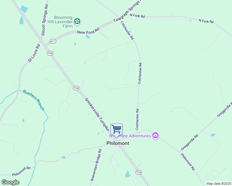 map of restaurants, bars, coffee shops, grocery stores, and more near 36565 Fox Watch Lane in Purcellville