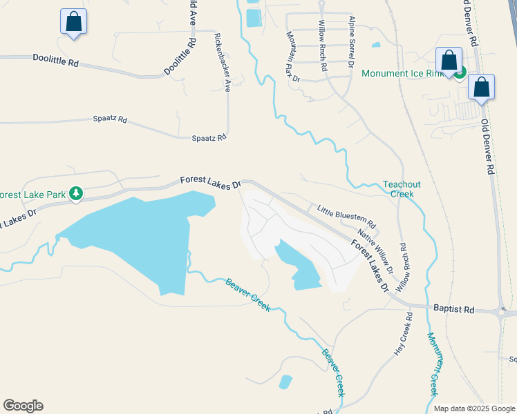 map of restaurants, bars, coffee shops, grocery stores, and more near 15932 Lake Mist Drive in Monument