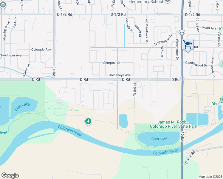 map of restaurants, bars, coffee shops, grocery stores, and more near 3144 Crystal River Drive in Grand Junction