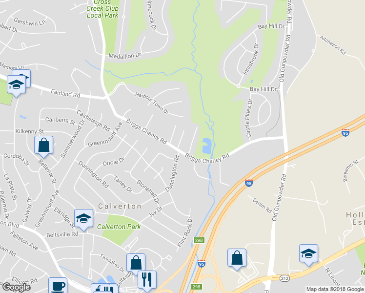 map of restaurants, bars, coffee shops, grocery stores, and more near 4408 Briggs Chaney Rd in Beltsville