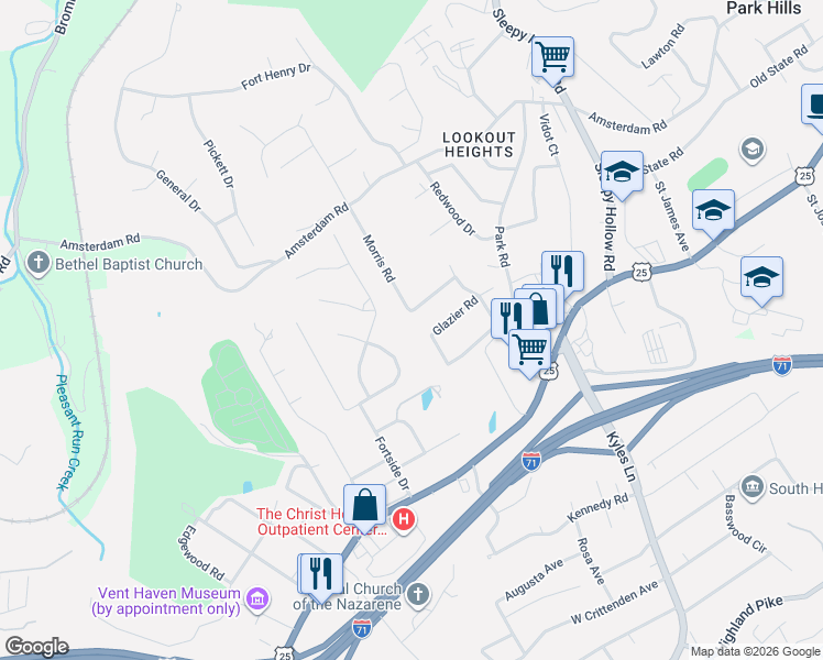 map of restaurants, bars, coffee shops, grocery stores, and more near 63A Morris Place in Covington