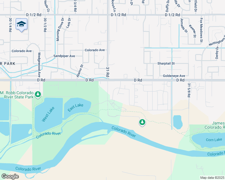 map of restaurants, bars, coffee shops, grocery stores, and more near 386 Sunnyside Circle in Grand Junction