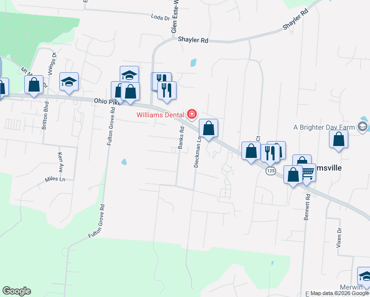 map of restaurants, bars, coffee shops, grocery stores, and more near 3927 Dieckman Lane in Cincinnati