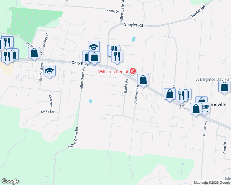 map of restaurants, bars, coffee shops, grocery stores, and more near 846 Youngs Lane in Cincinnati