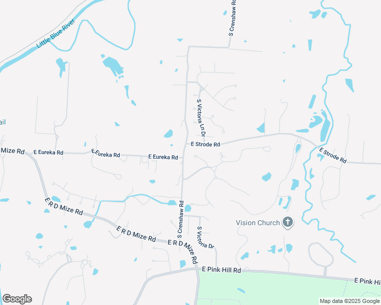 map of restaurants, bars, coffee shops, grocery stores, and more near 3081 South Victoria Lane Drive in Blue Springs
