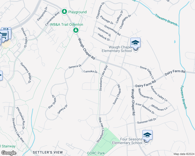 map of restaurants, bars, coffee shops, grocery stores, and more near 937 Arkblack Terrace in Odenton