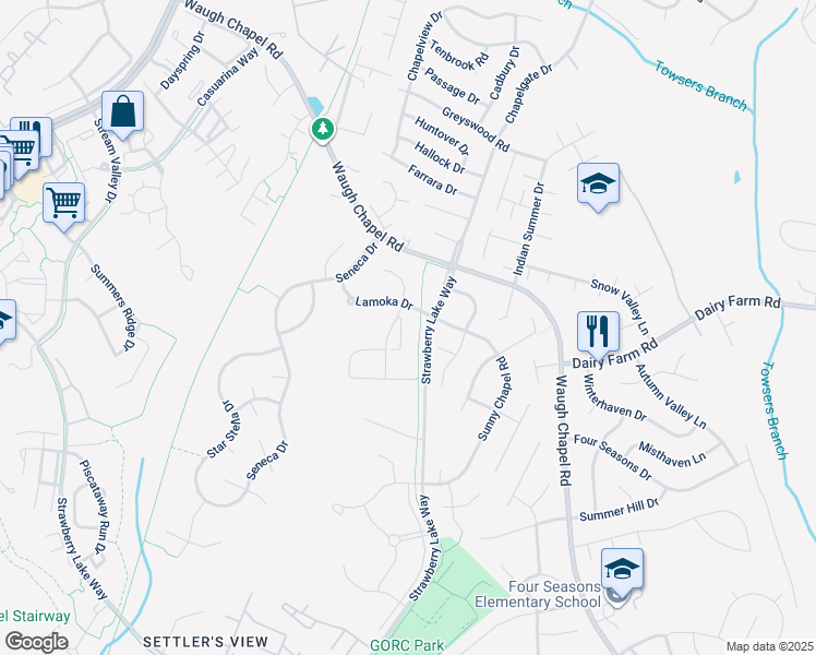map of restaurants, bars, coffee shops, grocery stores, and more near 937 Arkblack Terrace in Odenton