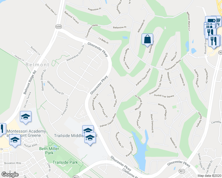 map of restaurants, bars, coffee shops, grocery stores, and more near 20031 Northville Hills Terrace in Ashburn