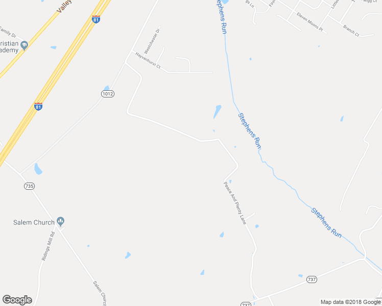 map of restaurants, bars, coffee shops, grocery stores, and more near 567 Peace And Plenty Lane in Stephens City