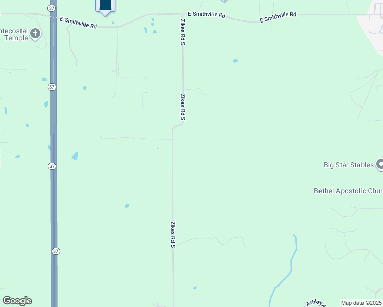 map of restaurants, bars, coffee shops, grocery stores, and more near 7537 Zikes Road South in Bloomington