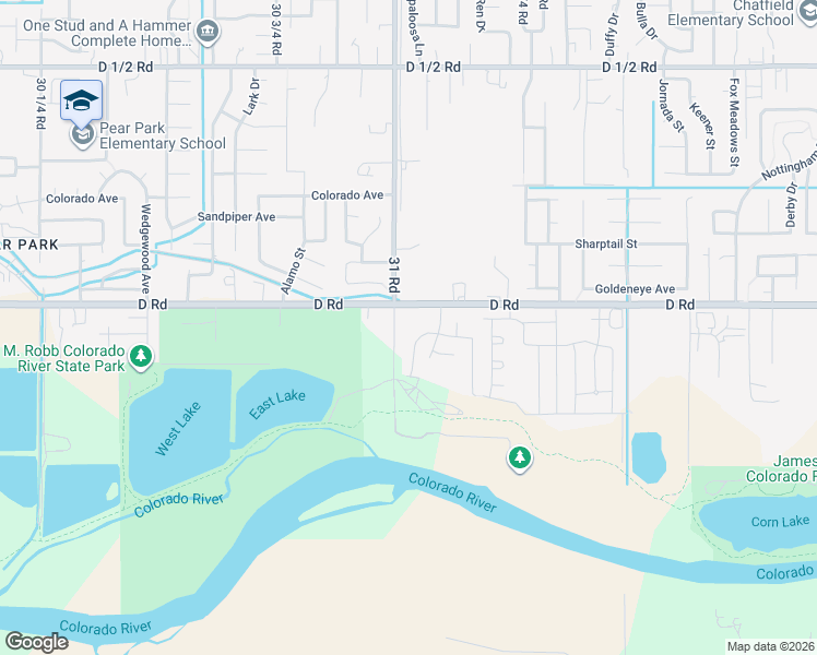 map of restaurants, bars, coffee shops, grocery stores, and more near 386 Sunnyside Circle in Grand Junction