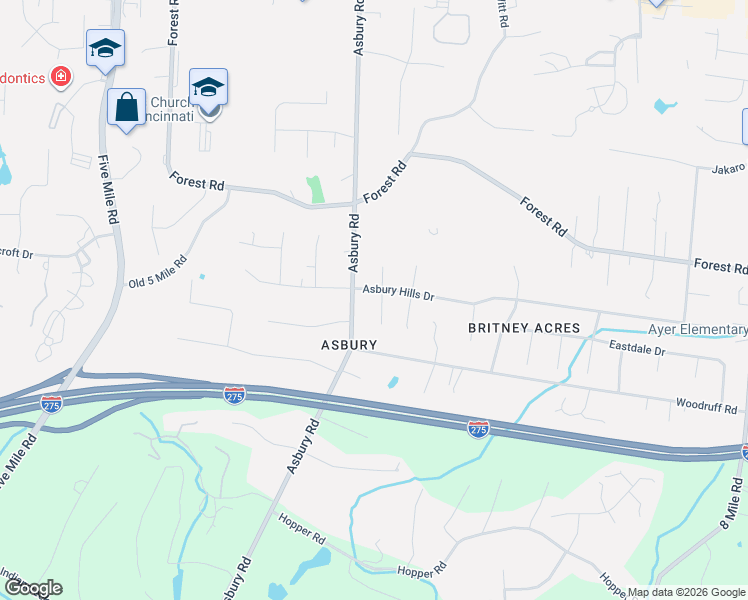 map of restaurants, bars, coffee shops, grocery stores, and more near 790 Sunderland Drive in Cincinnati