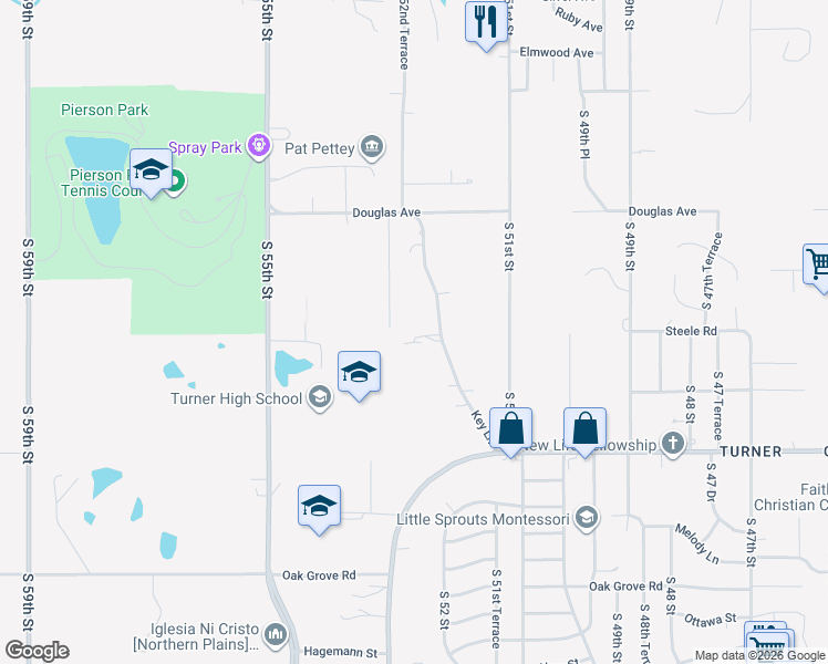 map of restaurants, bars, coffee shops, grocery stores, and more near 2108 Key Lane in Kansas City