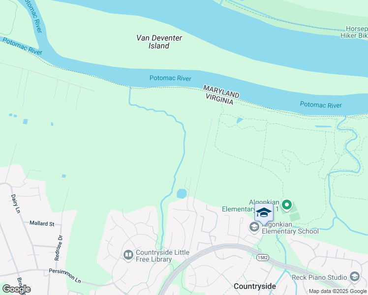 map of restaurants, bars, coffee shops, grocery stores, and more near 20161 Askegrens Ln in Sterling