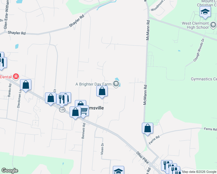 map of restaurants, bars, coffee shops, grocery stores, and more near 3966 Gardner Lane in Cincinnati