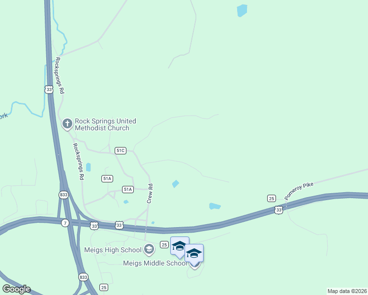 map of restaurants, bars, coffee shops, grocery stores, and more near 34554 Crew Road in Pomeroy