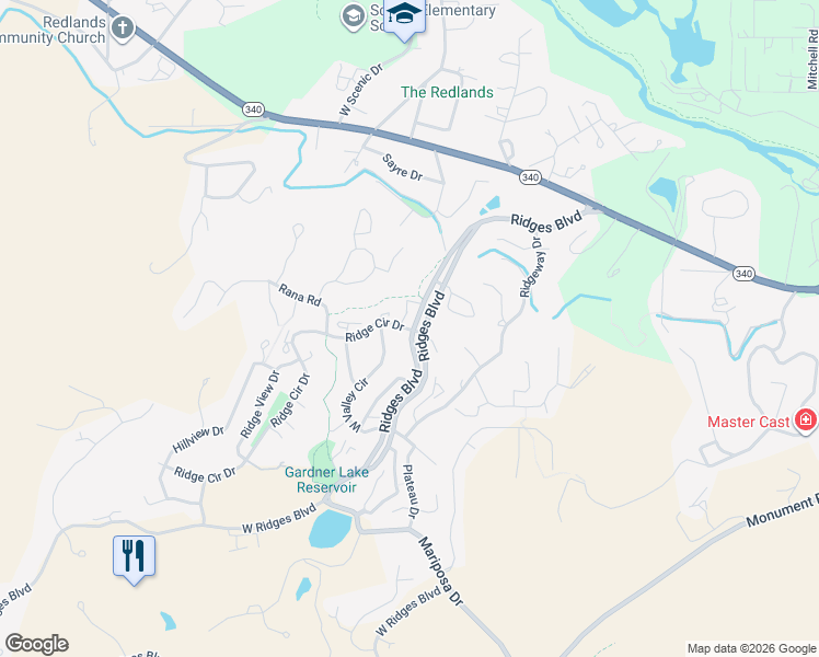 map of restaurants, bars, coffee shops, grocery stores, and more near 405 Ridges Boulevard in Grand Junction