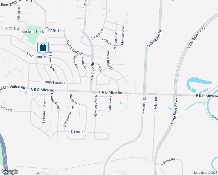 map of restaurants, bars, coffee shops, grocery stores, and more near 3023 Elmira Court in Independence