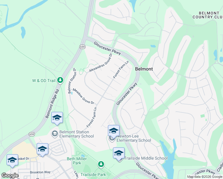 map of restaurants, bars, coffee shops, grocery stores, and more near 43285 Amanda Kay Court in Ashburn