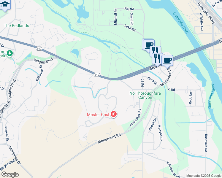 map of restaurants, bars, coffee shops, grocery stores, and more near 103 Country Club Park Road in Grand Junction