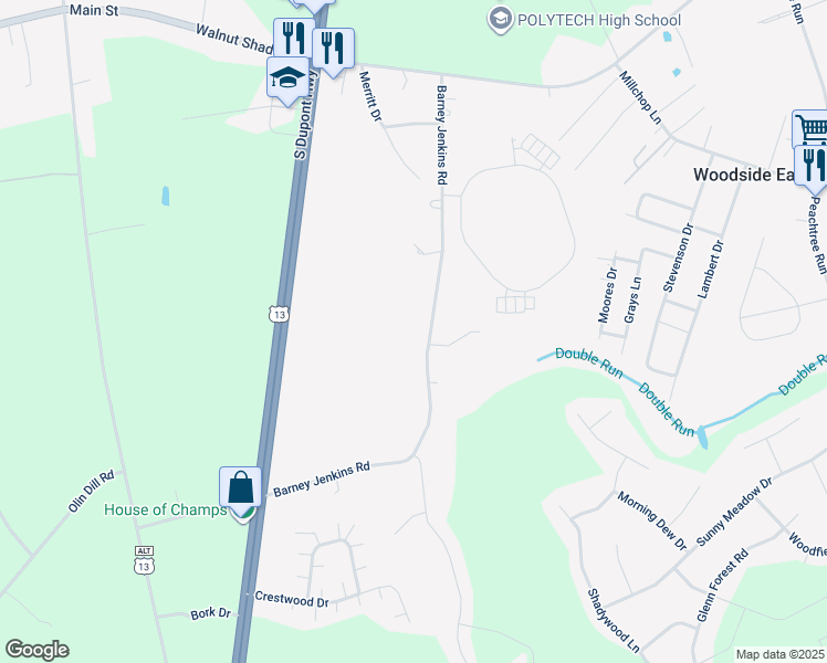 map of restaurants, bars, coffee shops, grocery stores, and more near 865 Barney Jenkins Road in Felton