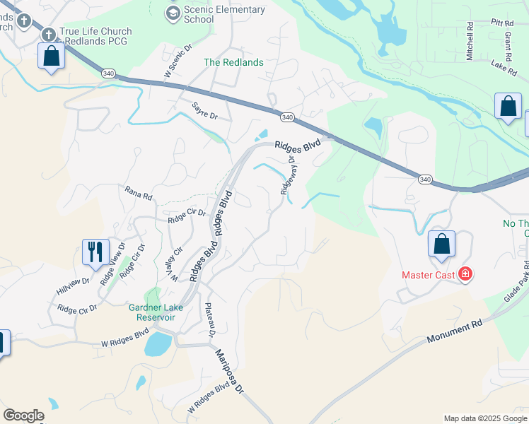 map of restaurants, bars, coffee shops, grocery stores, and more near 401 Stoneridge Court in Grand Junction