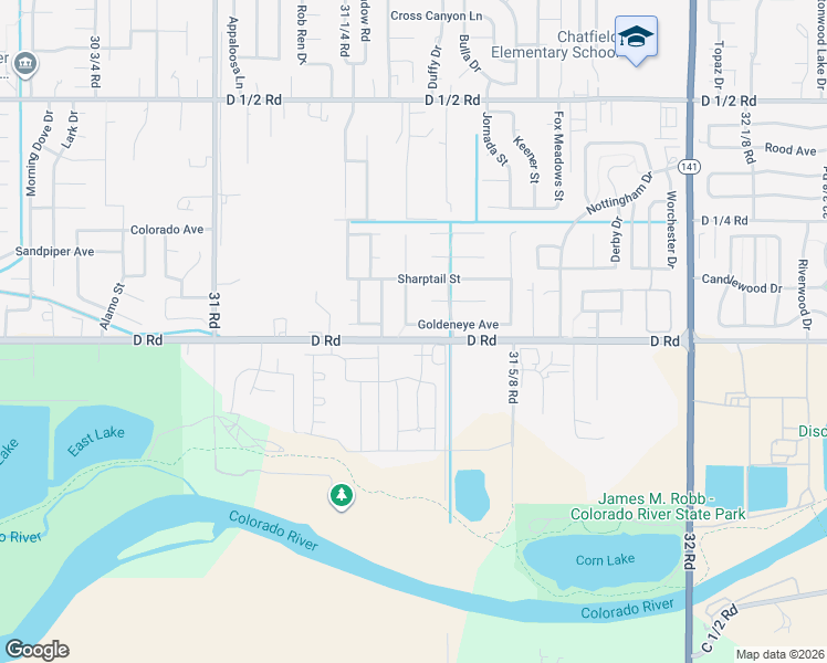 map of restaurants, bars, coffee shops, grocery stores, and more near 3143 Goldeneye Avenue in Grand Junction