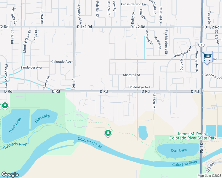 map of restaurants, bars, coffee shops, grocery stores, and more near 3129 Teal Court in Grand Junction