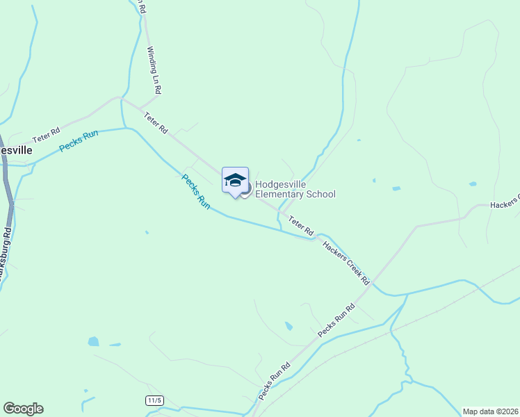 map of restaurants, bars, coffee shops, grocery stores, and more near 1050 Teter Road in Buckhannon