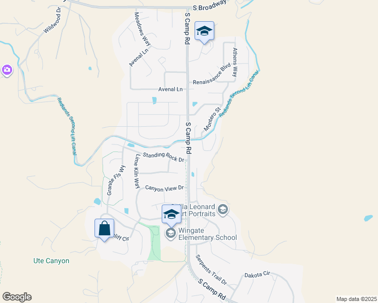 map of restaurants, bars, coffee shops, grocery stores, and more near 401 South Camp Road in Grand Junction