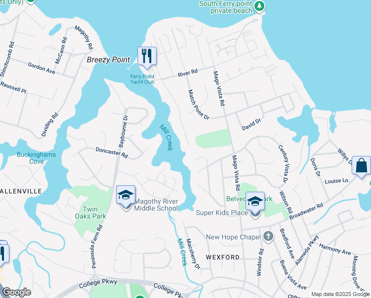 map of restaurants, bars, coffee shops, grocery stores, and more near 868 Mill Creek Road in Arnold