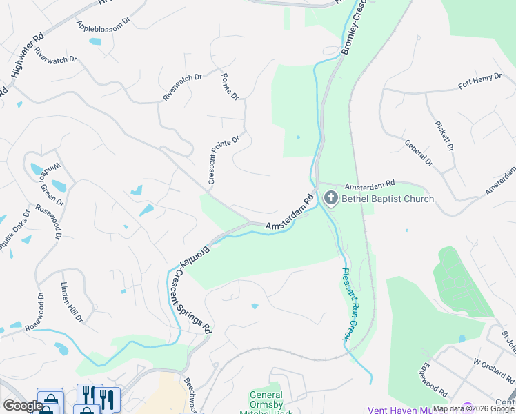 map of restaurants, bars, coffee shops, grocery stores, and more near 1991 Crescent Terrace in Crescent Springs