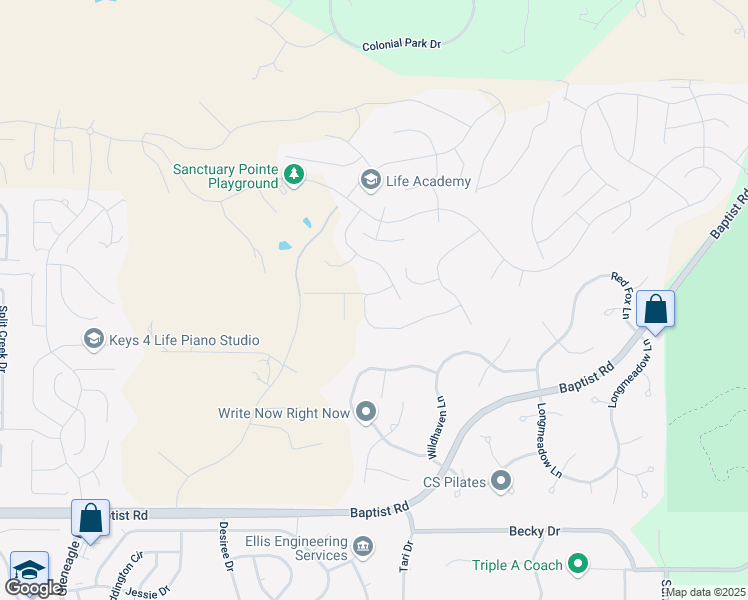 map of restaurants, bars, coffee shops, grocery stores, and more near 842 Tree Bark Terrace in Monument