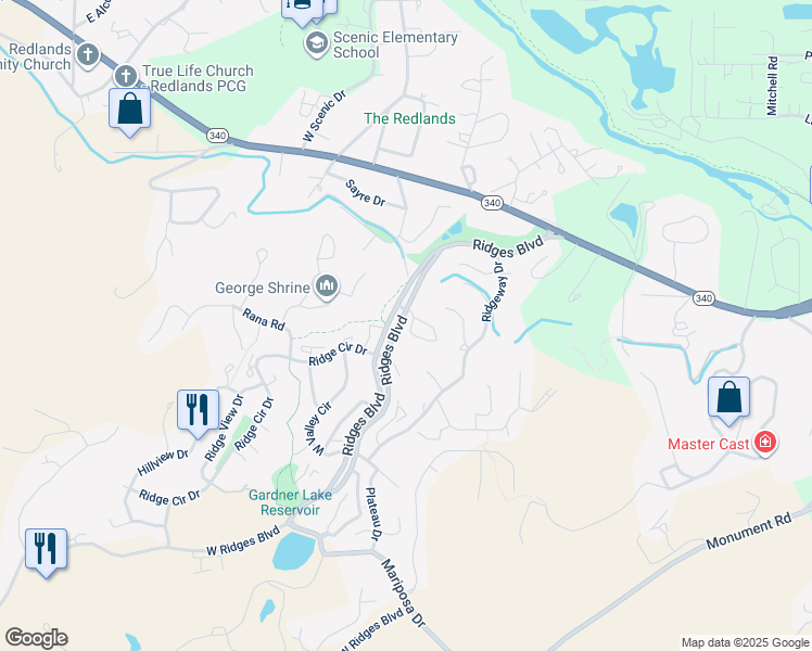 map of restaurants, bars, coffee shops, grocery stores, and more near 406 Ridges Boulevard in Grand Junction