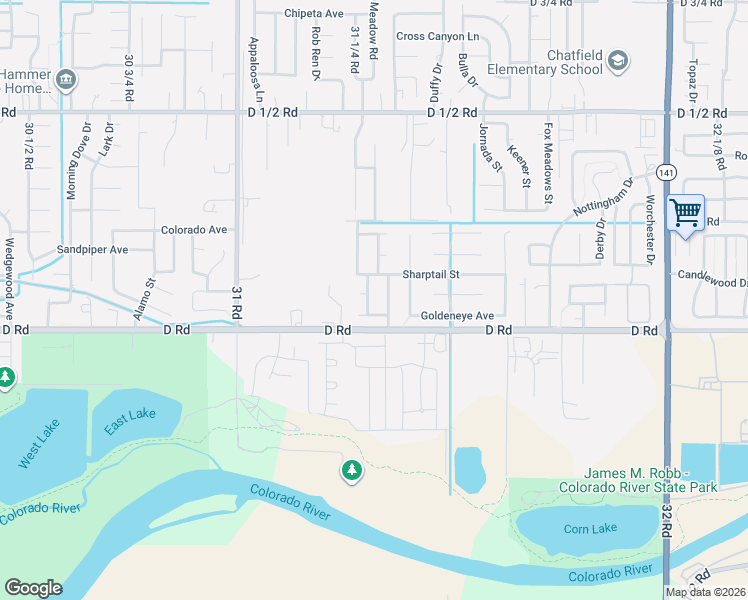 map of restaurants, bars, coffee shops, grocery stores, and more near 3129 Sharptail Street in Grand Junction