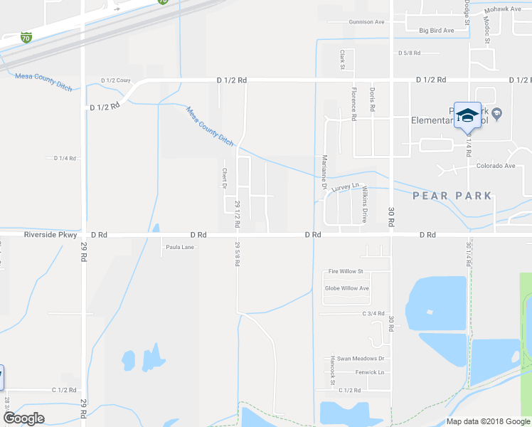 map of restaurants, bars, coffee shops, grocery stores, and more near 408 Broken Arrow Drive in Grand Junction