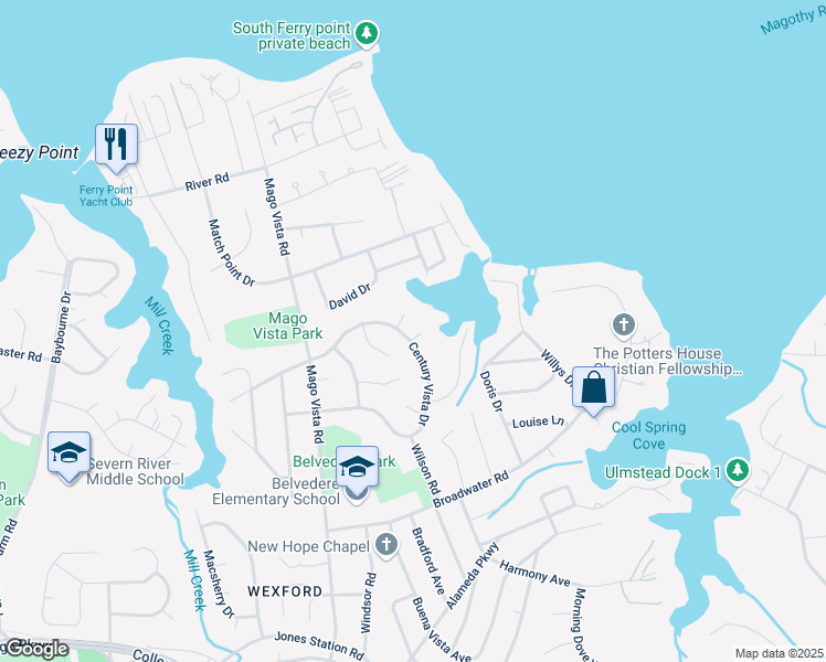 map of restaurants, bars, coffee shops, grocery stores, and more near 434 Century Vista Drive in Arnold