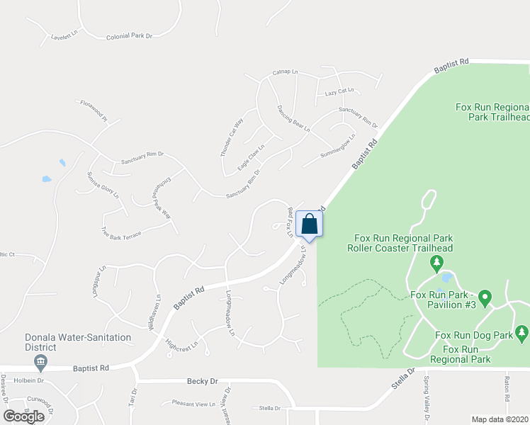 map of restaurants, bars, coffee shops, grocery stores, and more near 16118 Red Fox Lane in Colorado Springs