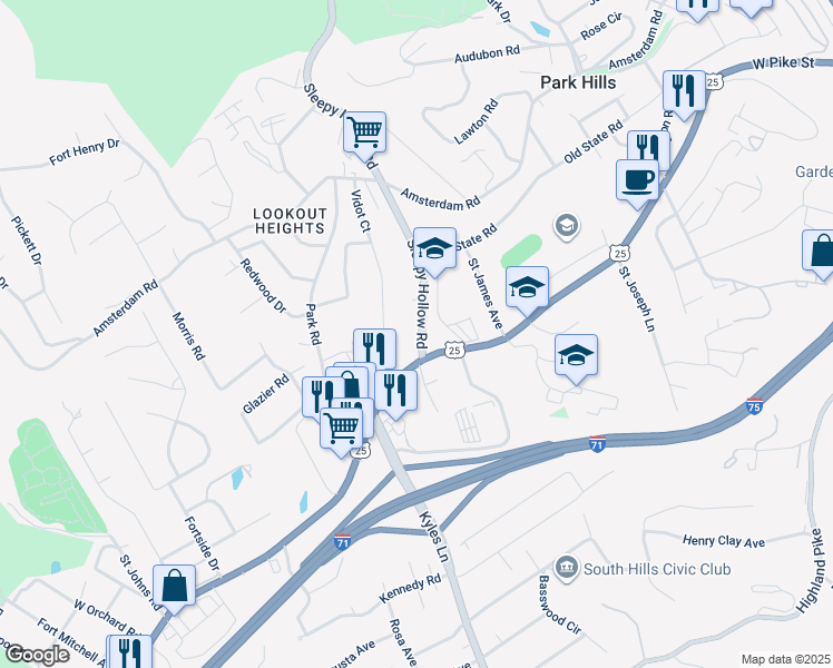 map of restaurants, bars, coffee shops, grocery stores, and more near 1315 Sleepy Hollow Road in Covington