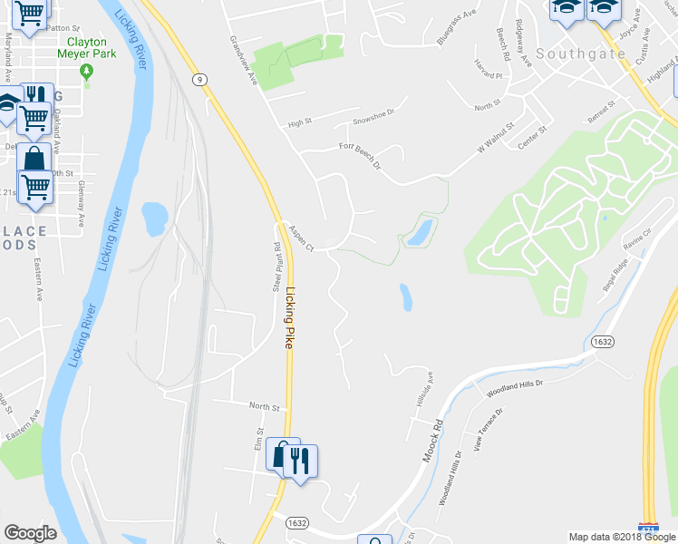 map of restaurants, bars, coffee shops, grocery stores, and more near 189 Aspen Pines Drive in Wilder