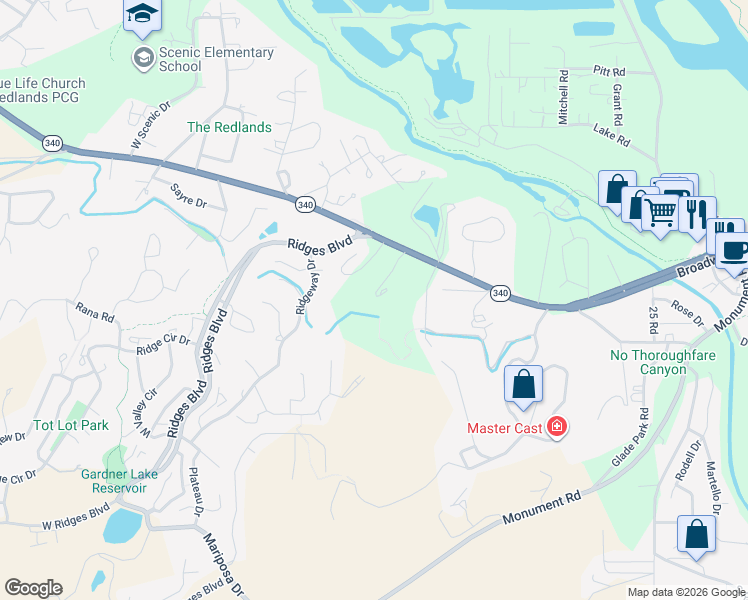 map of restaurants, bars, coffee shops, grocery stores, and more near 2449 Broadway in Grand Junction