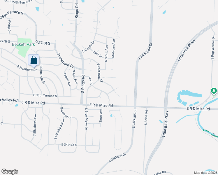 map of restaurants, bars, coffee shops, grocery stores, and more near 2928 Sweet Briar Drive in Independence