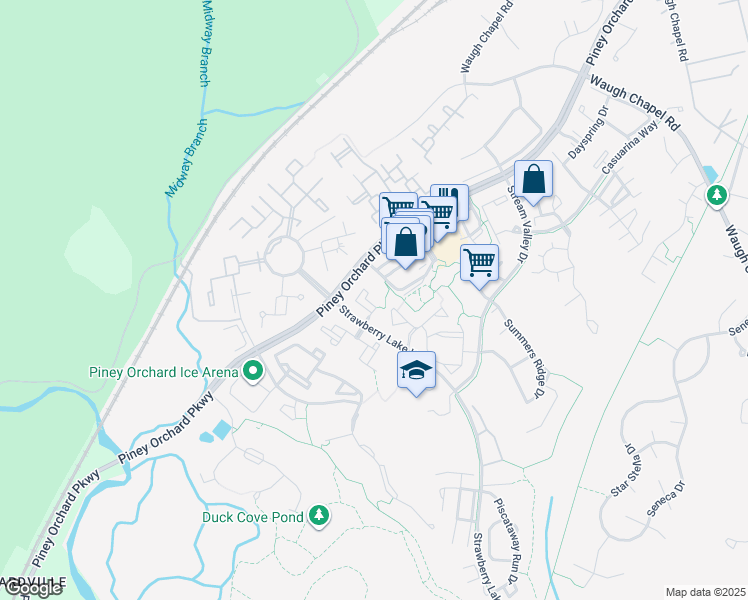 map of restaurants, bars, coffee shops, grocery stores, and more near 2410 Chestnut Terrace Court in Odenton