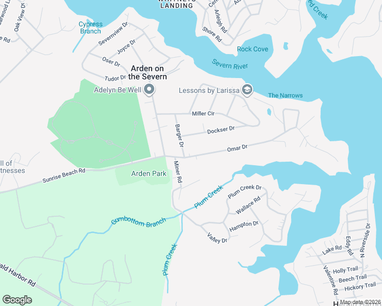 map of restaurants, bars, coffee shops, grocery stores, and more near 1072 Omar Drive in Crownsville