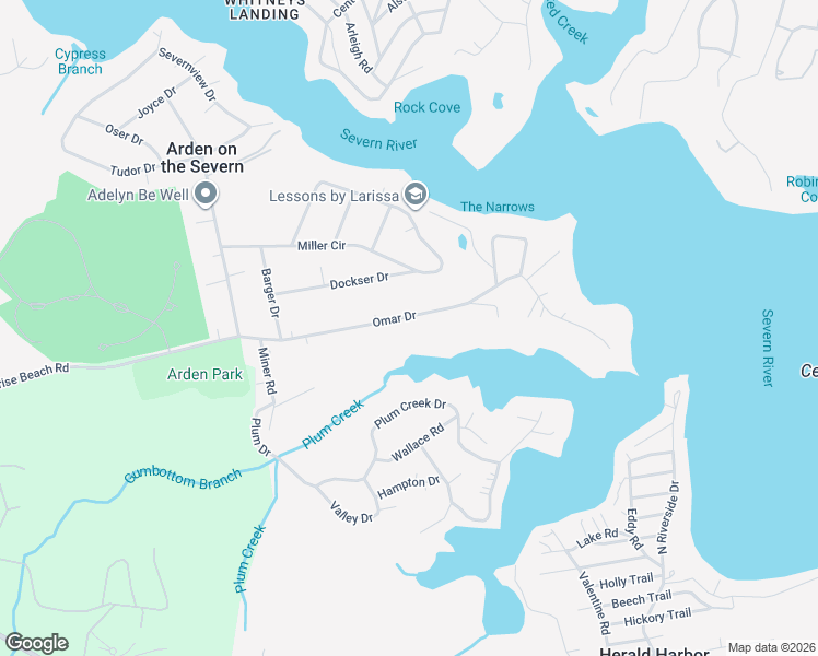 map of restaurants, bars, coffee shops, grocery stores, and more near 1029 Omar Dr in Crownsville