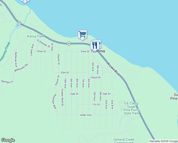 map of restaurants, bars, coffee shops, grocery stores, and more near 7082 6th Avenue in Tahoma