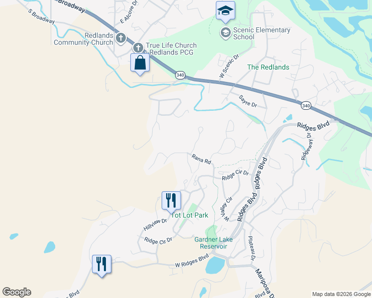 map of restaurants, bars, coffee shops, grocery stores, and more near 2358 1/2 Rana Road in Grand Junction