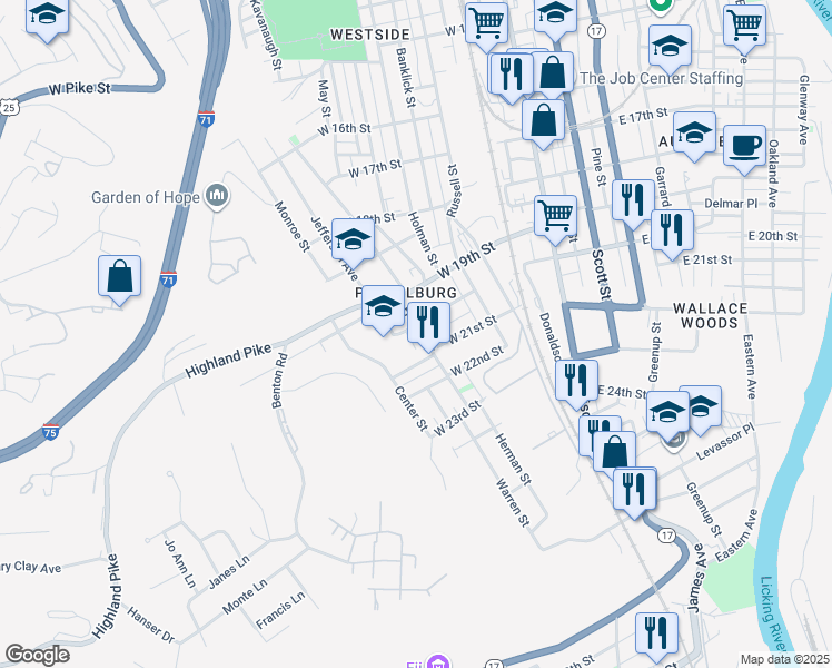 map of restaurants, bars, coffee shops, grocery stores, and more near 2005 Howell Street in Covington