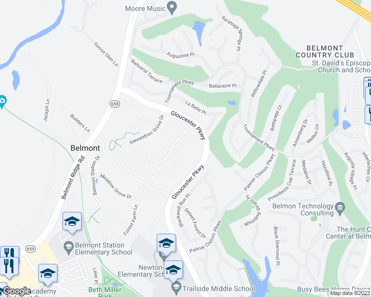 map of restaurants, bars, coffee shops, grocery stores, and more near 43335 Mary Rita Terrace in Ashburn